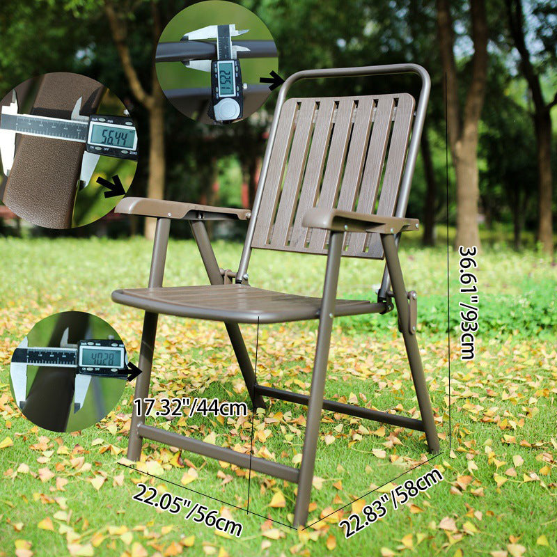 Modern Minimalist Waterproof Folding Camping Chair with Carbon Steel Frame, PVC Seat, Backrest & Armrests – Ideal for Garden
