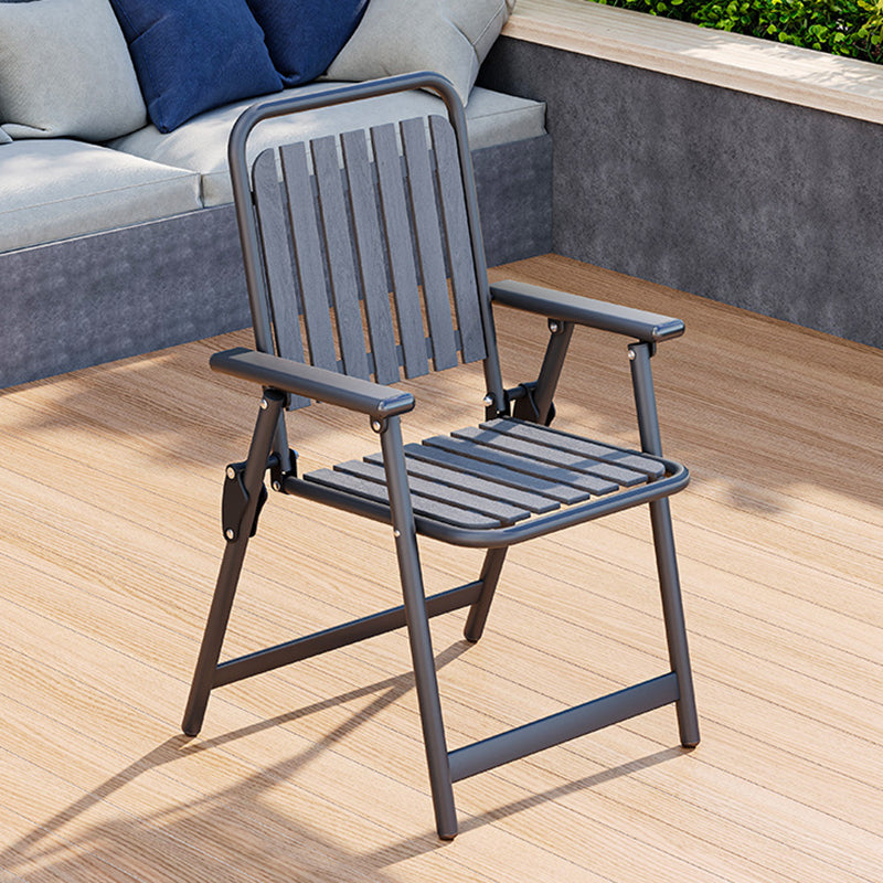 Modern Minimalist Waterproof Folding Camping Chair with Carbon Steel Frame, PVC Seat, Backrest & Armrests – Ideal for Garden