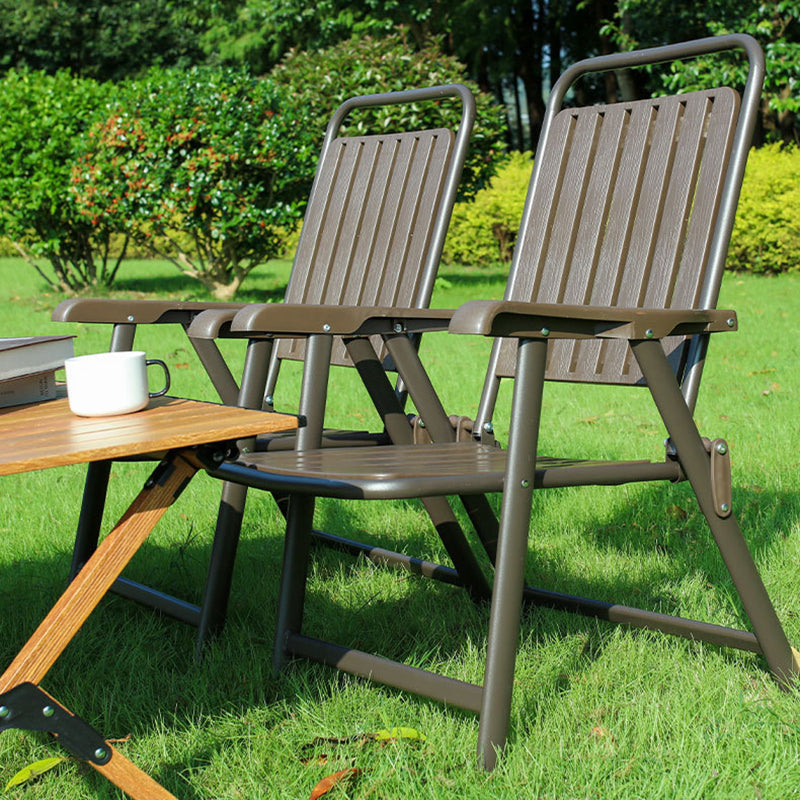 Modern Minimalist Waterproof Folding Camping Chair with Carbon Steel Frame, PVC Seat, Backrest & Armrests – Ideal for Garden