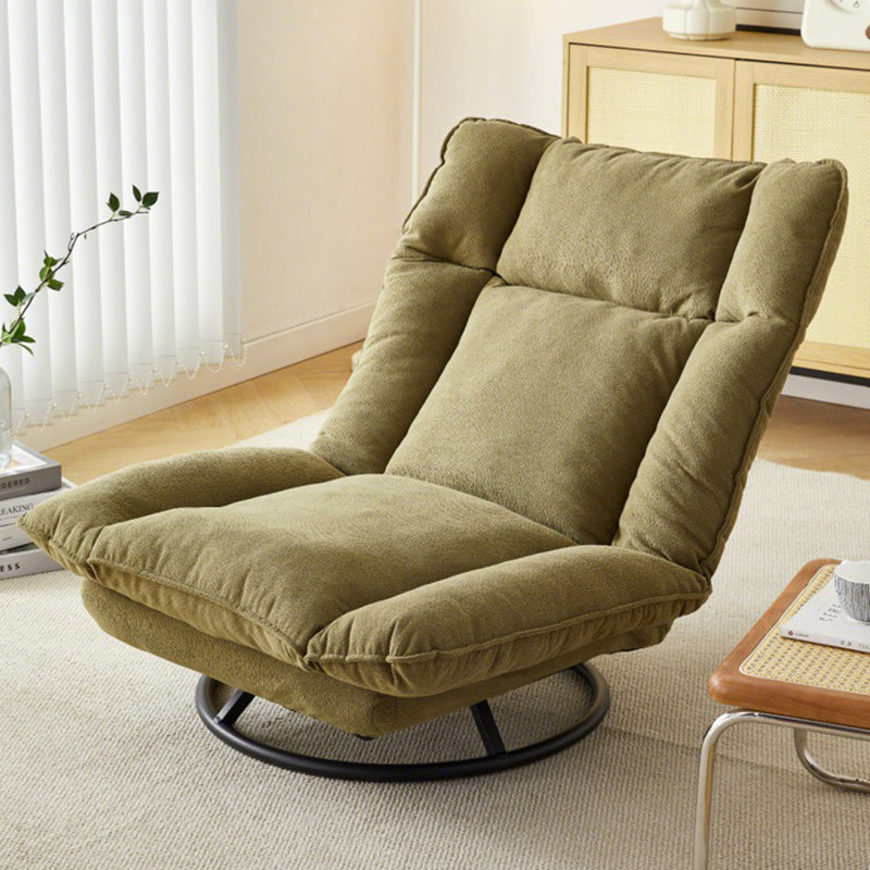 Modern Minimalist Detachable Rotating Rectangular Steel-Frame Accent Chair with Ice Velvet Sponge-Cotton Cushion, Armless for Living Room