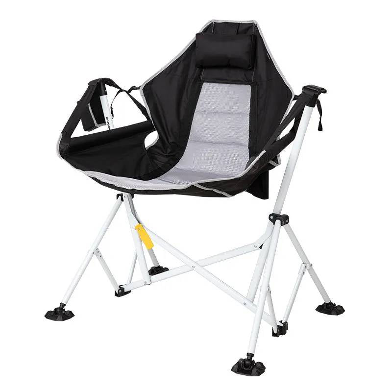 Modern Minimalist Foldable Camping Chair with Detachable Arc Frame, Oxford & Mesh Fabric, Steel Pipe Frame, Backrest & Armrests for Outdoor Garden Use