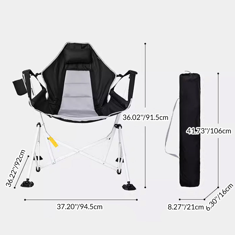 Modern Minimalist Foldable Camping Chair with Detachable Arc Frame, Oxford & Mesh Fabric, Steel Pipe Frame, Backrest & Armrests for Outdoor Garden Use