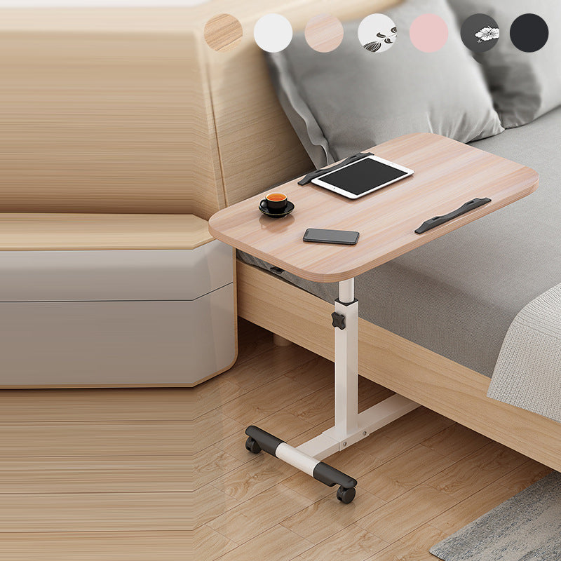 Modern Minimalist Rectangular Stainless Steel Desk with Liftable 4-Leg Frame for Home Office