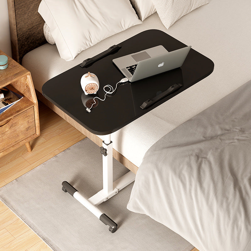 Modern Minimalist Rectangular Stainless Steel Desk with Liftable 4-Leg Frame for Home Office