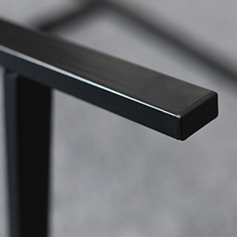 Modern Minimalist Rectangular Desk with Carbon Steel Frame and MDF Top, 4-Leg Home Office Desk