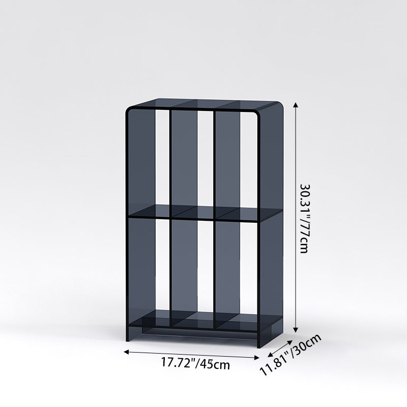 Chic Modern Minimalist Acrylic Rectangular Bookshelf for Living Room