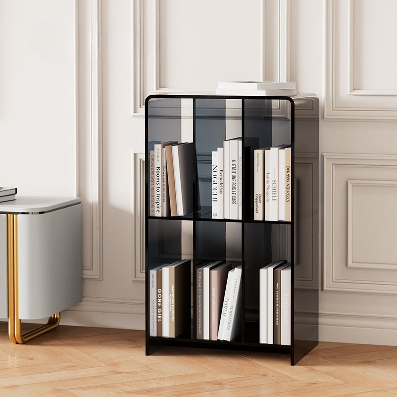 Chic Modern Minimalist Acrylic Rectangular Bookshelf for Living Room