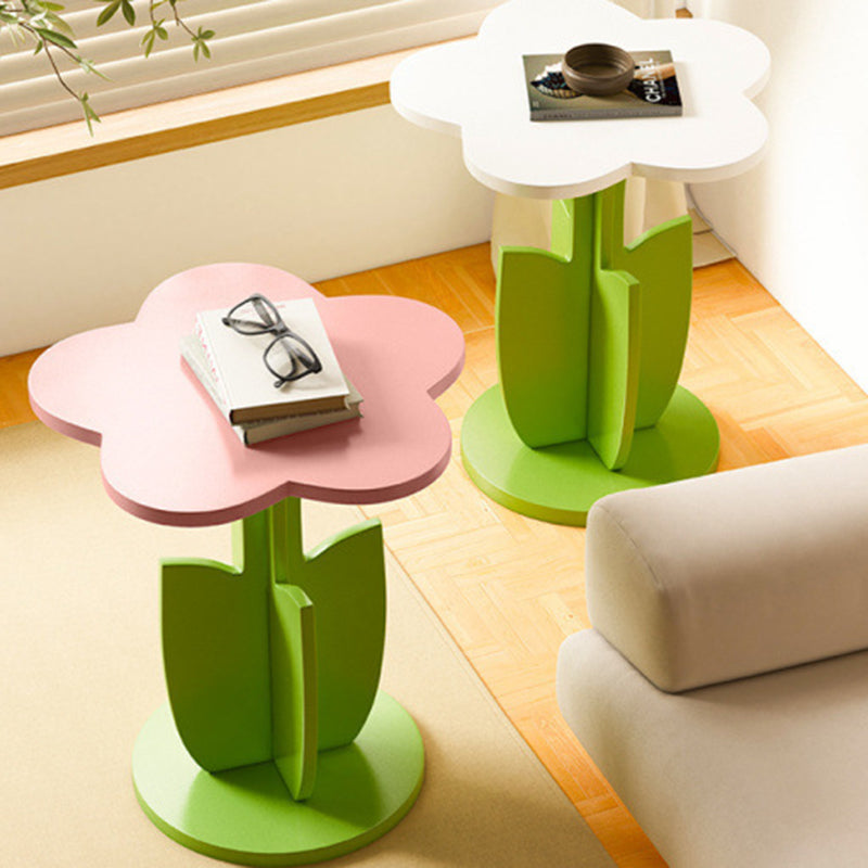 Contemporary Floral Plank Side Table – Creative Living Room Accent
