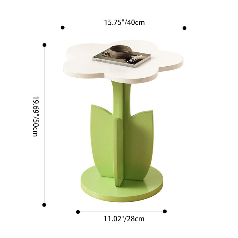 Contemporary Floral Plank Side Table – Creative Living Room Accent
