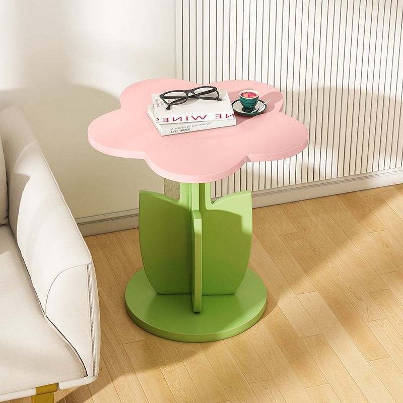 Contemporary Floral Plank Side Table – Creative Living Room Accent