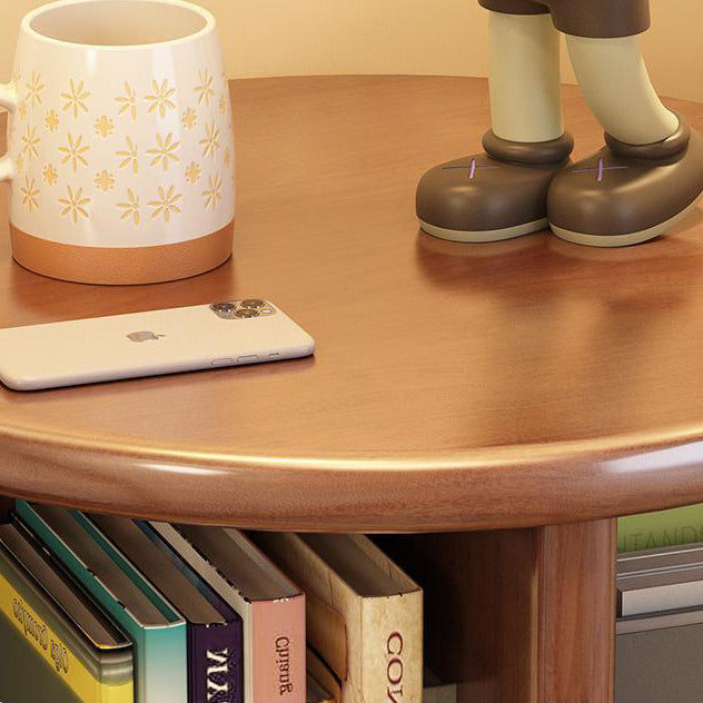 Modern Minimalist Solid Wood Round Cylinder Rotating Bookshelf – 2/3/4/5-Tier, Perfect for Home, Office, and Living Room