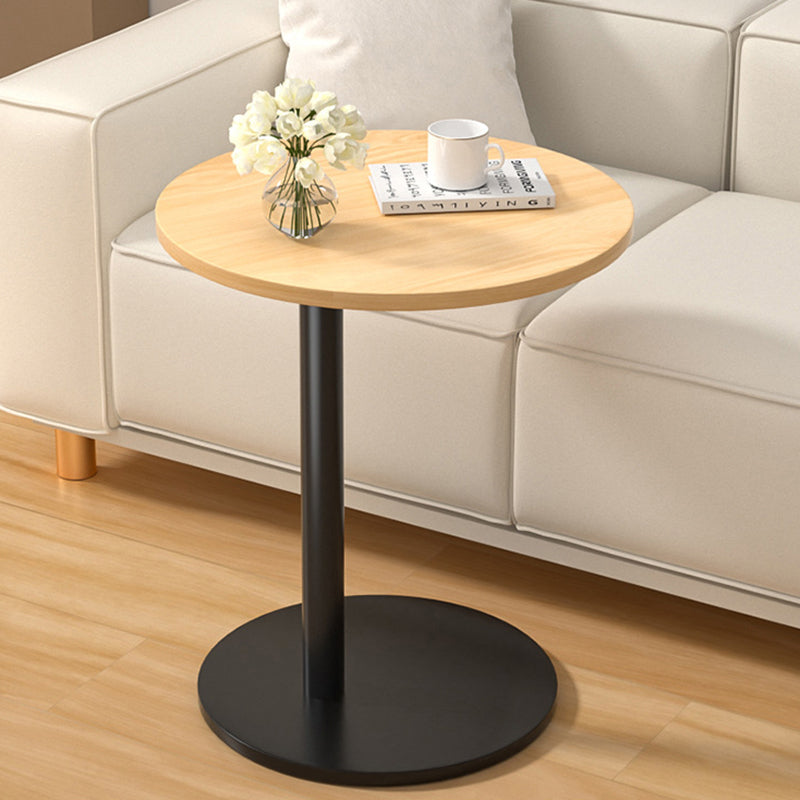 Modern Minimalist MDF & Stainless Steel Round Side Table with Built-In Mobility for Bedroom & Living Room