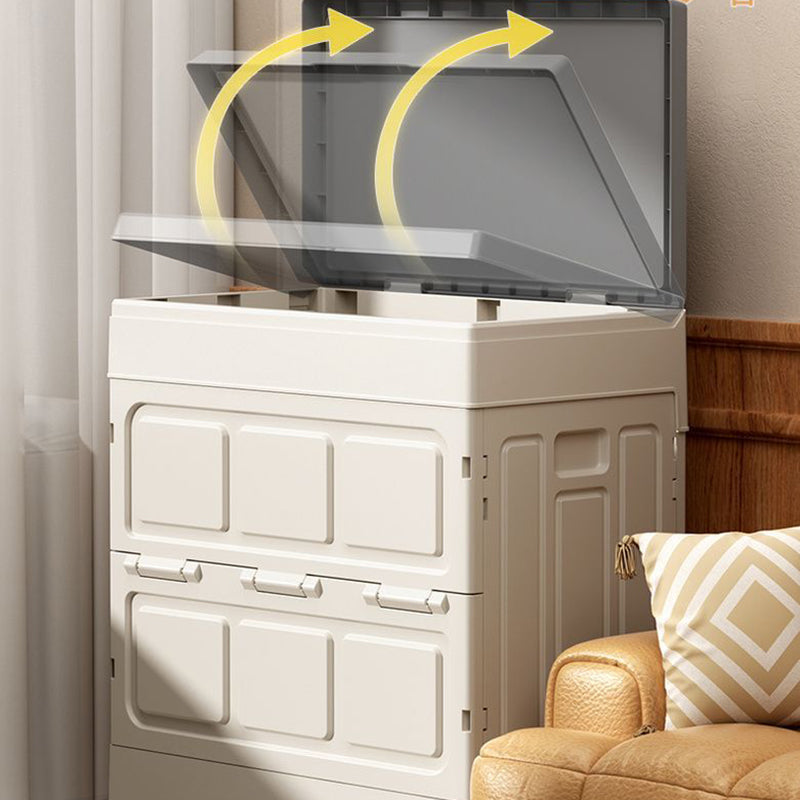 Modern Minimalist Foldable Rectangular PP Plastic Storage Cabinet, Large-Capacity 1-Door for Living Room & Bedroom