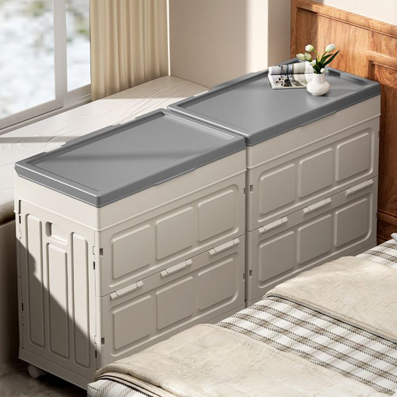 Modern Minimalist Foldable Rectangular PP Plastic Storage Cabinet, Large-Capacity 1-Door for Living Room & Bedroom