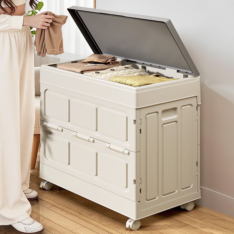 Modern Minimalist Foldable Rectangular PP Plastic Storage Cabinet, Large-Capacity 1-Door for Living Room & Bedroom
