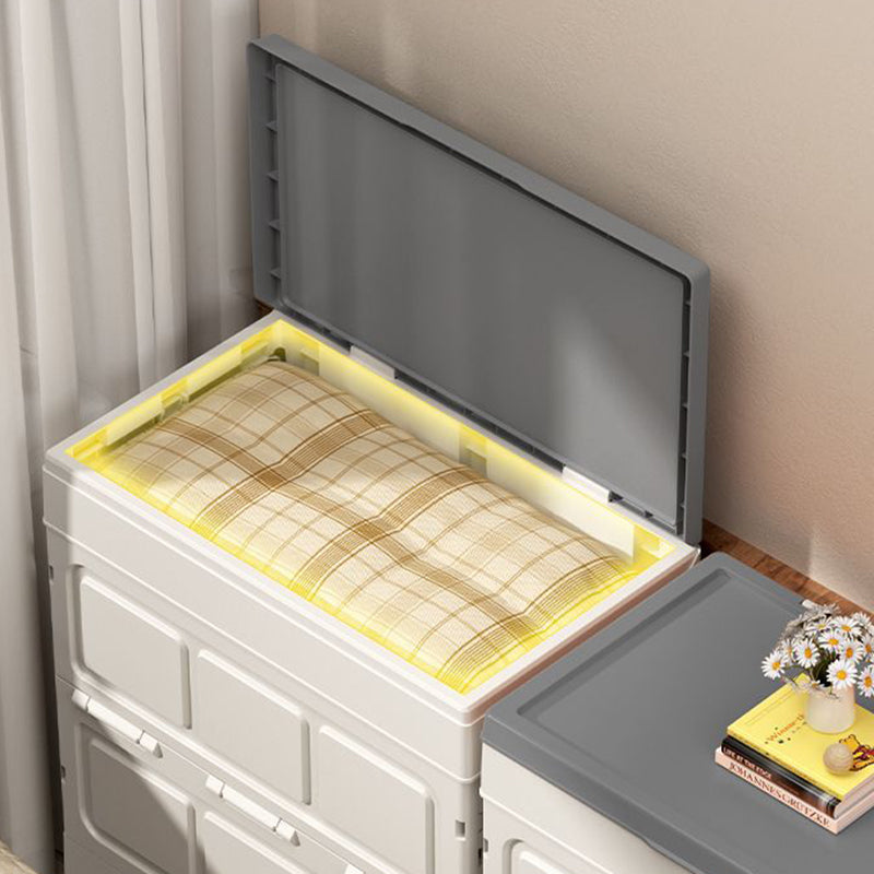 Modern Minimalist Foldable Rectangular PP Plastic Storage Cabinet, Large-Capacity 1-Door for Living Room & Bedroom