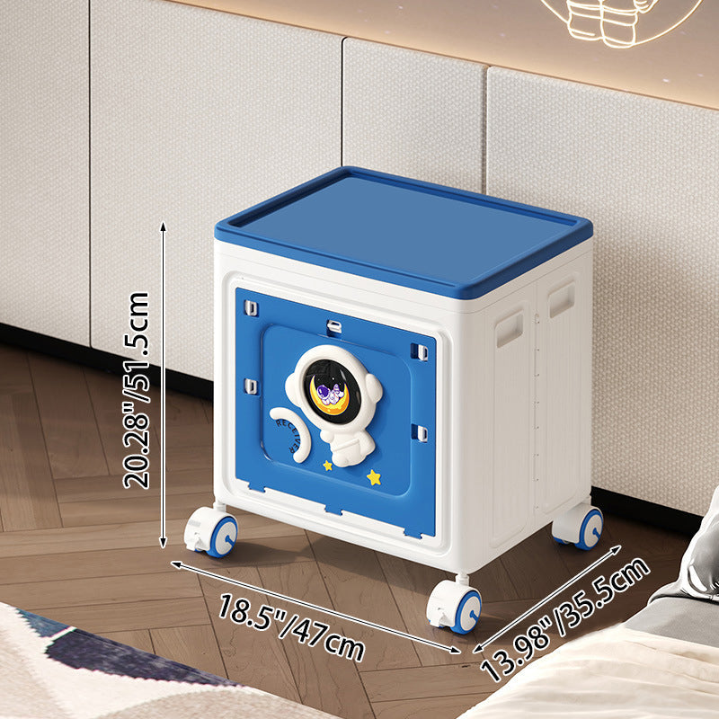 Modern Art Deco Cartoon Astronaut Rectangular PP Plastic Foldable Movable Storage Cabinet – 1-Cabinet for Bedroom