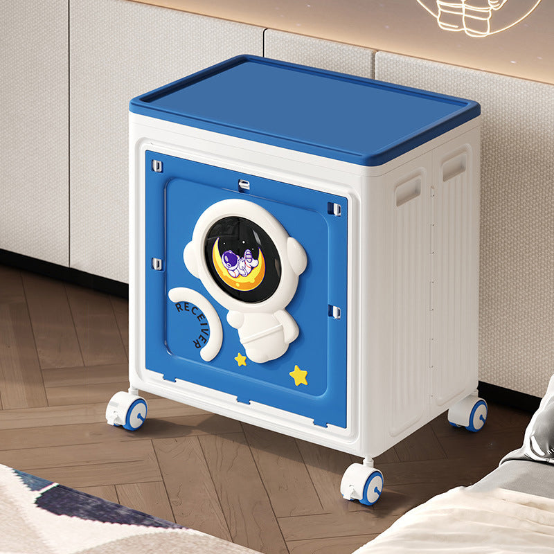 Modern Art Deco Cartoon Astronaut Rectangular PP Plastic Foldable Movable Storage Cabinet – 1-Cabinet for Bedroom