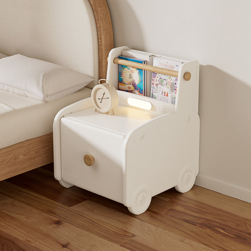 Modern Car-Shaped Kids Nightstand with 1 Drawer — Durable PE Plastic for Kids' Bedroom