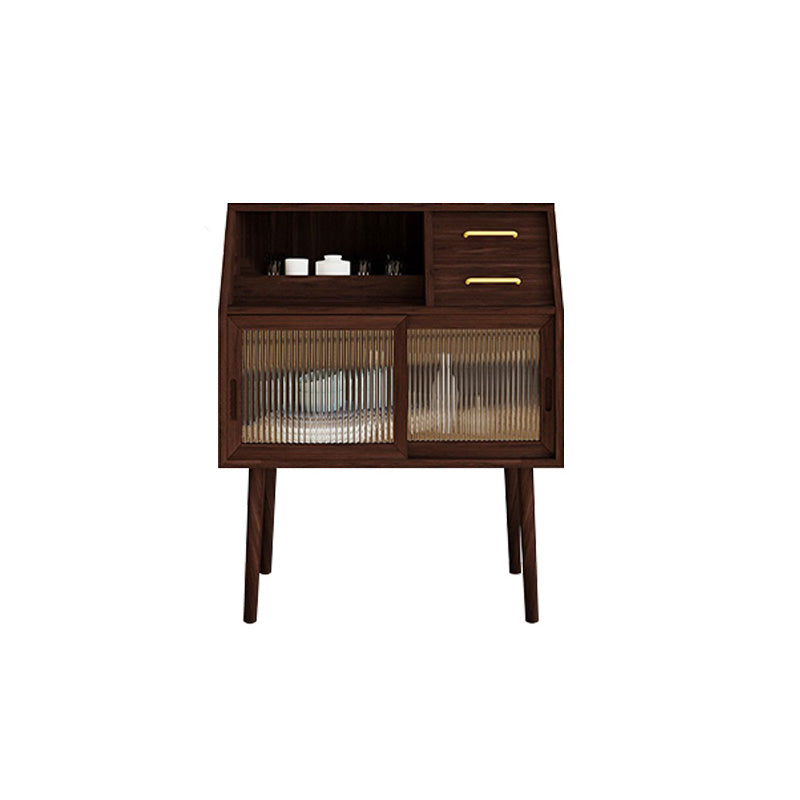 Modern Minimalist Pine Wood Sideboard with 2 Drawers – Solid Wood, Trapezoid Design, Multi-Layer Board for Dining Room