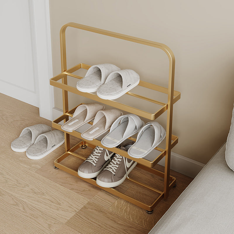 Modern Minimalist 3-Tier Rectangular Iron Shoe Rack - Open Storage Organizer for Entryway
