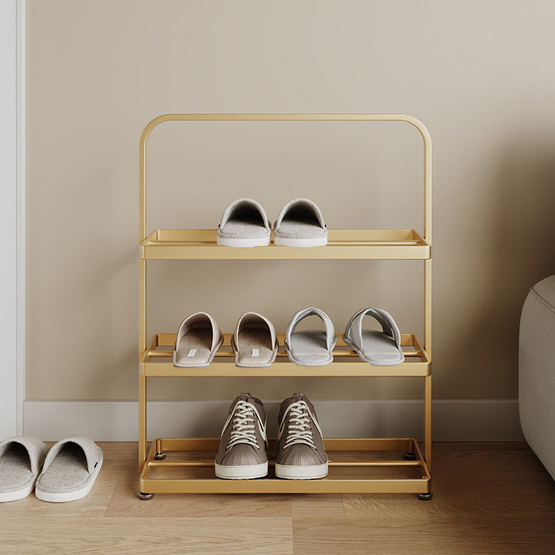 Modern Minimalist 3-Tier Rectangular Iron Shoe Rack - Open Storage Organizer for Entryway