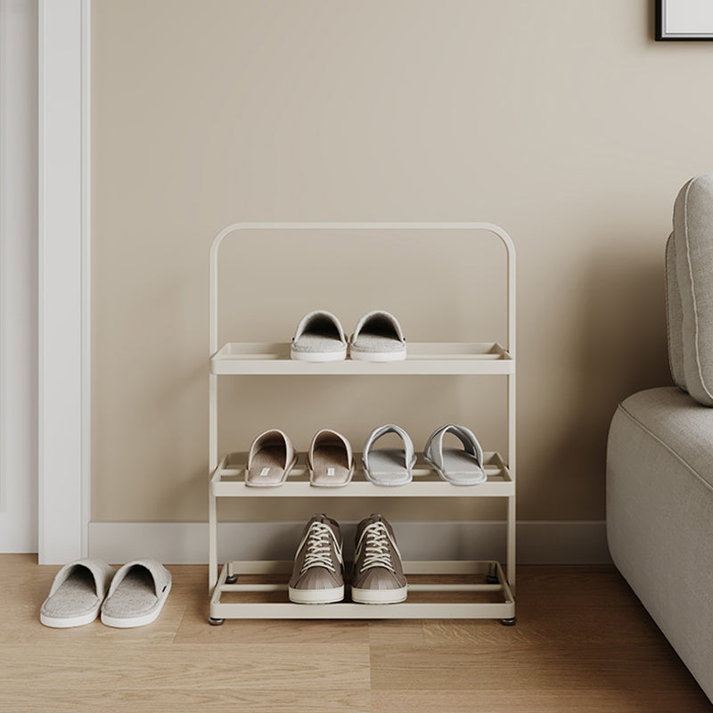 Modern Minimalist 3-Tier Rectangular Iron Shoe Rack - Open Storage Organizer for Entryway