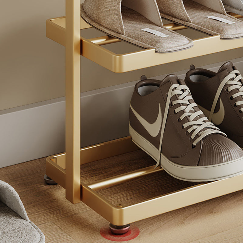 Modern Minimalist 3-Tier Rectangular Iron Shoe Rack - Open Storage Organizer for Entryway
