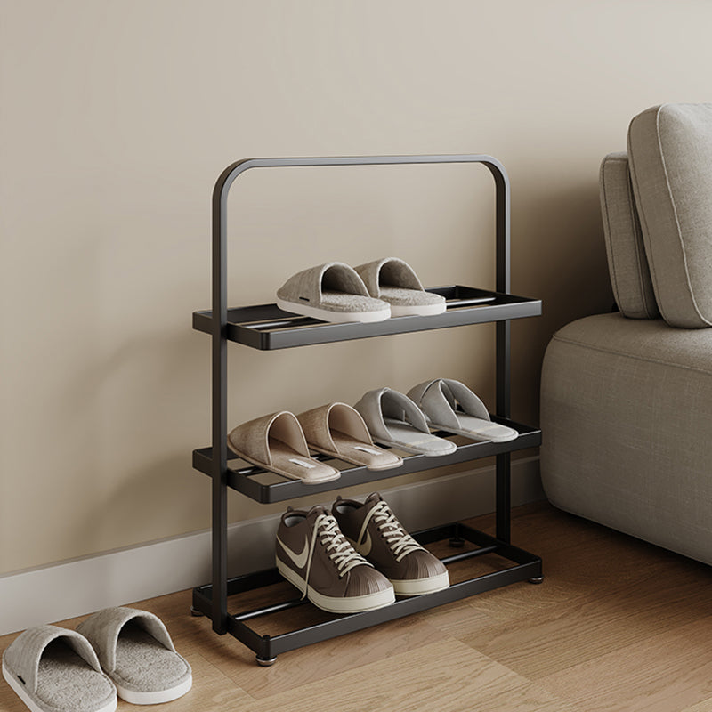 Modern Minimalist 3-Tier Rectangular Iron Shoe Rack - Open Storage Organizer for Entryway