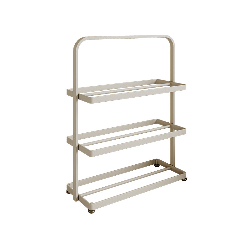 Modern Minimalist 3-Tier Rectangular Iron Shoe Rack - Open Storage Organizer for Entryway