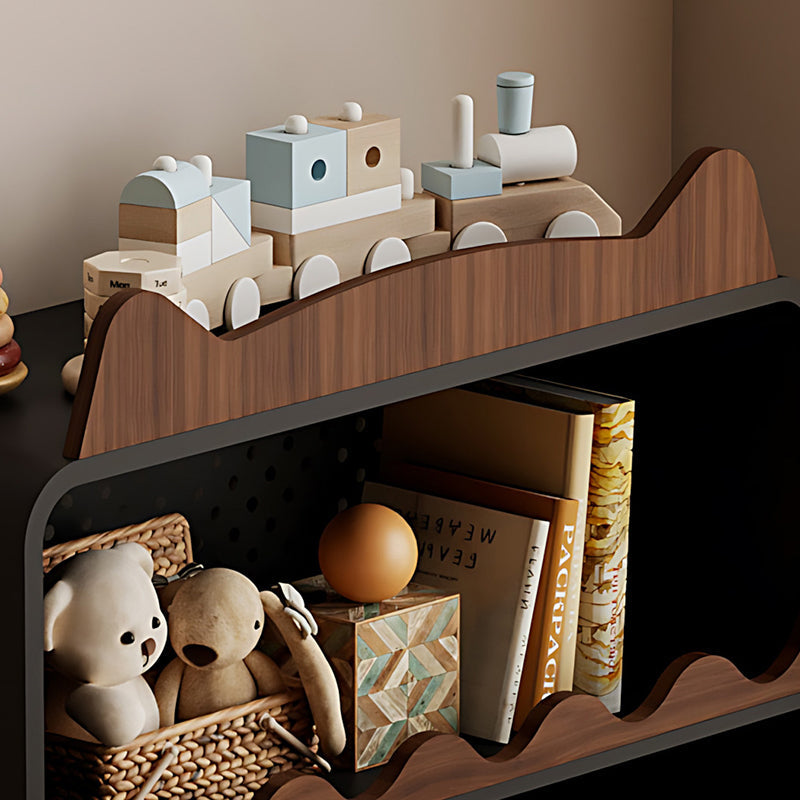 Modern Nordic Cartoon Cat-Ear & Deer-Ear Iron Storage Cabinet, 2-Tier Movable Organizer on Multi-Layer Board for Living Room