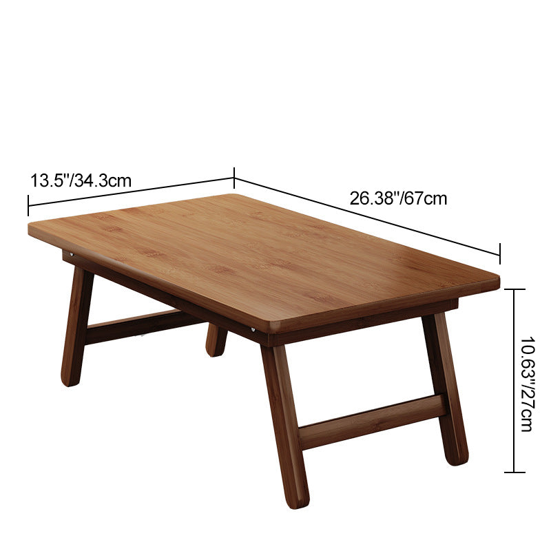 Traditional Japanese Bamboo End Table – Natural Rectangular, Foldable 1-Tier for Bedroom & Living Room