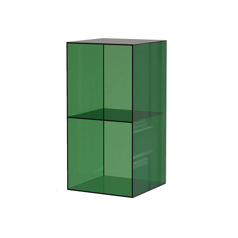 Sleek Contemporary Clear Acrylic 3-Tier Rectangular End Table for Living Room