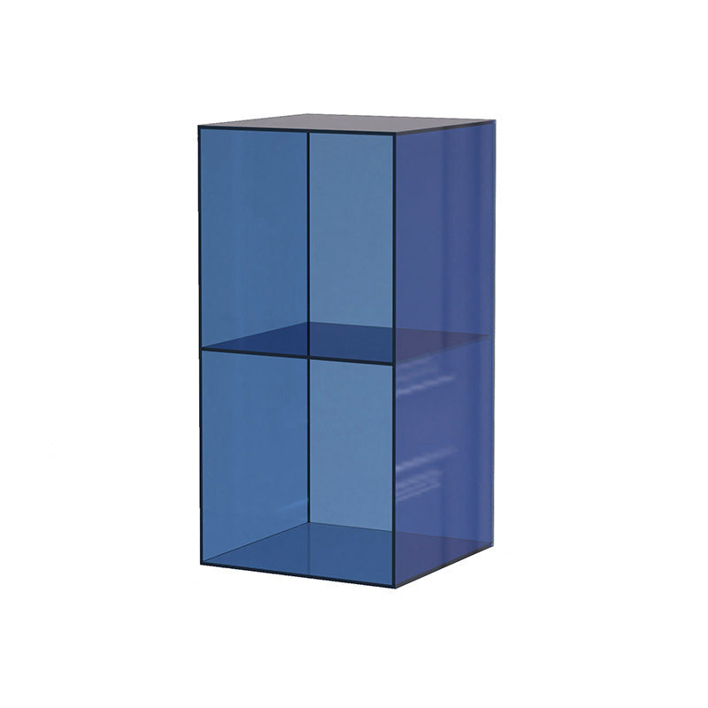 Sleek Contemporary Clear Acrylic 3-Tier Rectangular End Table for Living Room