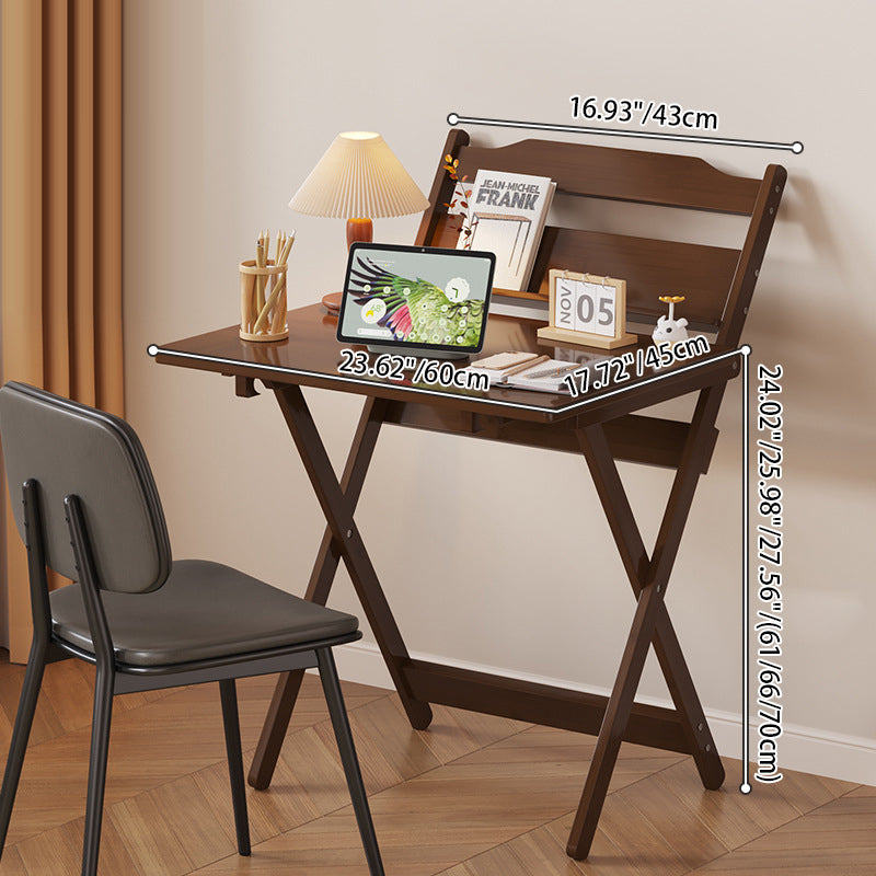 Traditional Chinese Bamboo Foldable Rectangular Desk - 1-Tier Office Desk for Bedroom