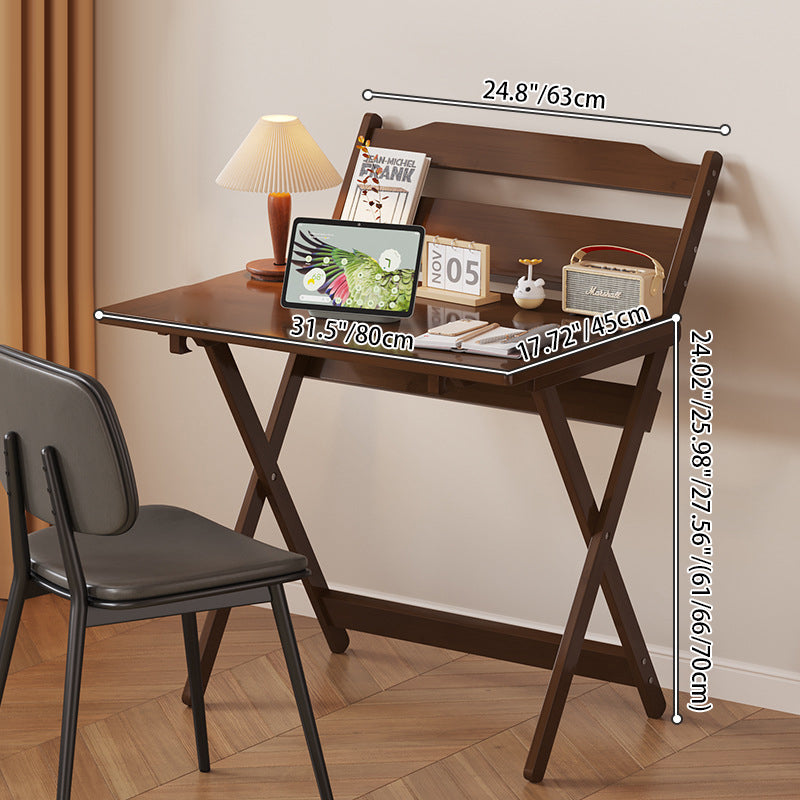 Traditional Chinese Bamboo Foldable Rectangular Desk - 1-Tier Office Desk for Bedroom