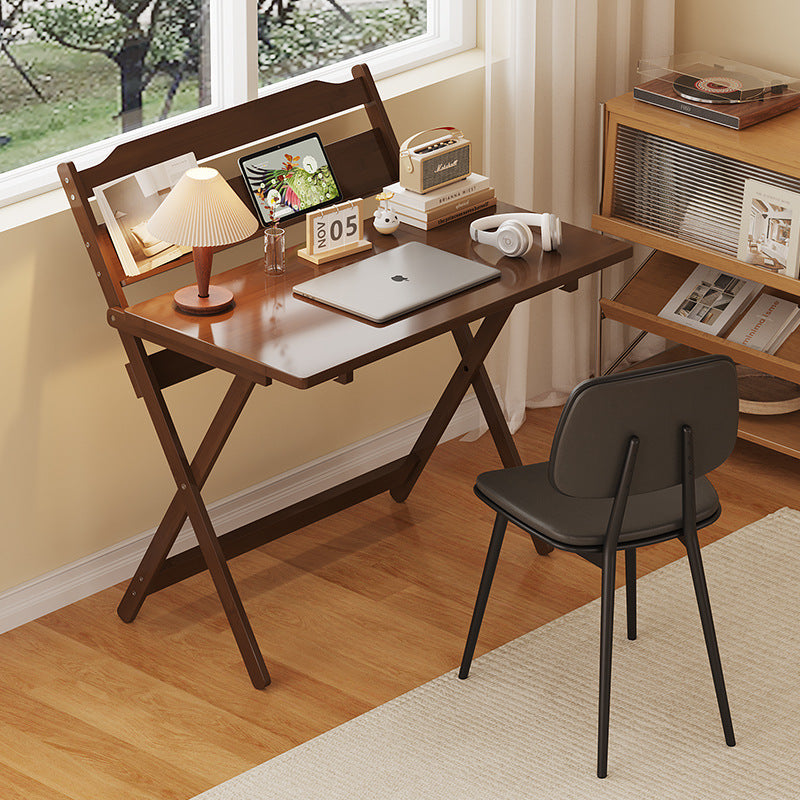 Traditional Chinese Bamboo Foldable Rectangular Desk - 1-Tier Office Desk for Bedroom
