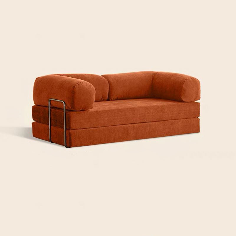 Modern Minimalist Curved Square Sofa with Stainless Steel Frame, Corduroy Upholstery, Backrest & Armrests β Perfect for Living Rooms