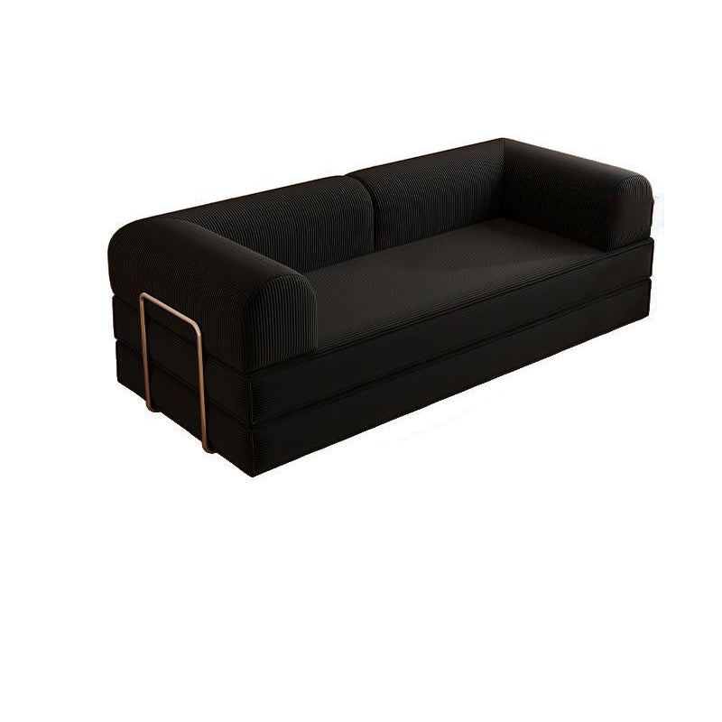 Modern Minimalist Curved Square Sofa with Stainless Steel Frame, Corduroy Upholstery, Backrest & Armrests β Perfect for Living Rooms