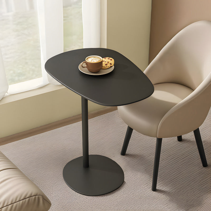 Sleek Modern Minimalist Oval Iron End Table, 1-Tier Living Room Accent
