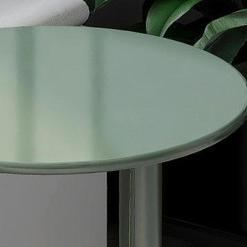 Modern Minimalist V-Shaped Iron End Table with Round Top for Living Room