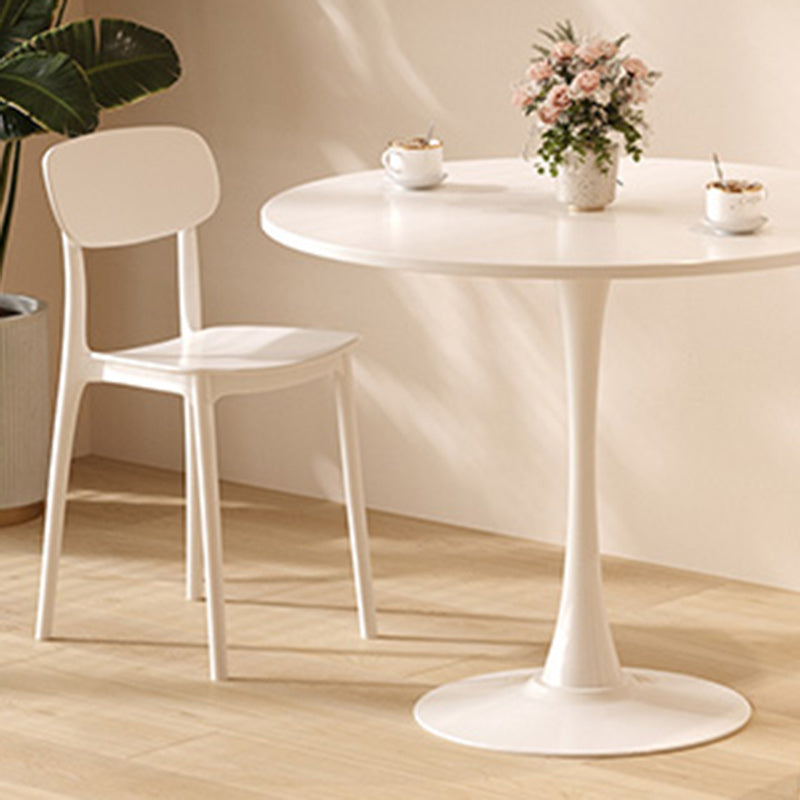Sleek Modern Minimalist Round MDF Top Iron Dining Table for Dining Room