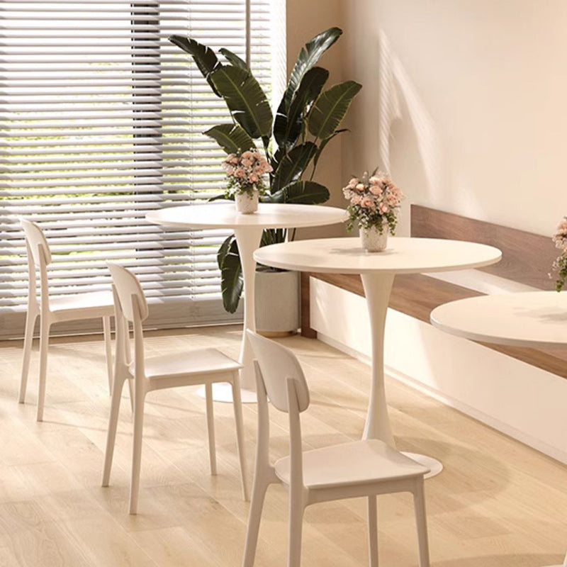 Sleek Modern Minimalist Round MDF Top Iron Dining Table for Dining Room