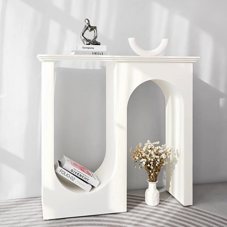 Traditional French-Style MDF Double-Arch Entryway Cabinet for Elegant Hallways
