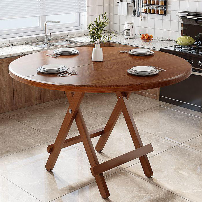 Modern Round MDF & Steel Foldable Dining Table — Space-Saving, Stylish Addition for the Dining Room