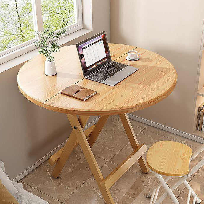 Modern Round MDF & Steel Foldable Dining Table — Space-Saving, Stylish Addition for the Dining Room