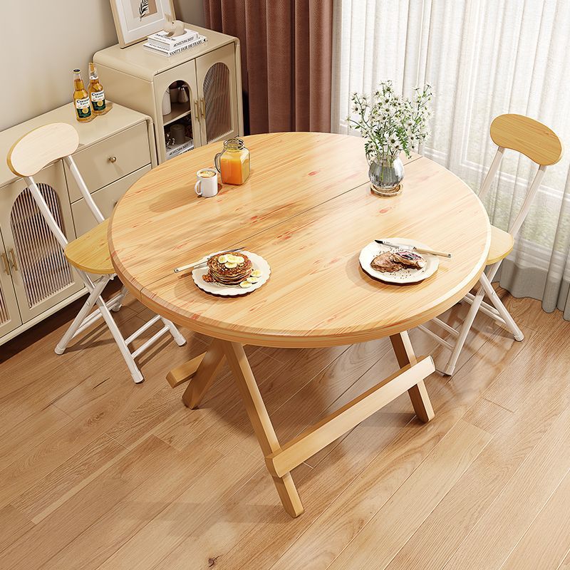 Modern Round MDF & Steel Foldable Dining Table — Space-Saving, Stylish Addition for the Dining Room
