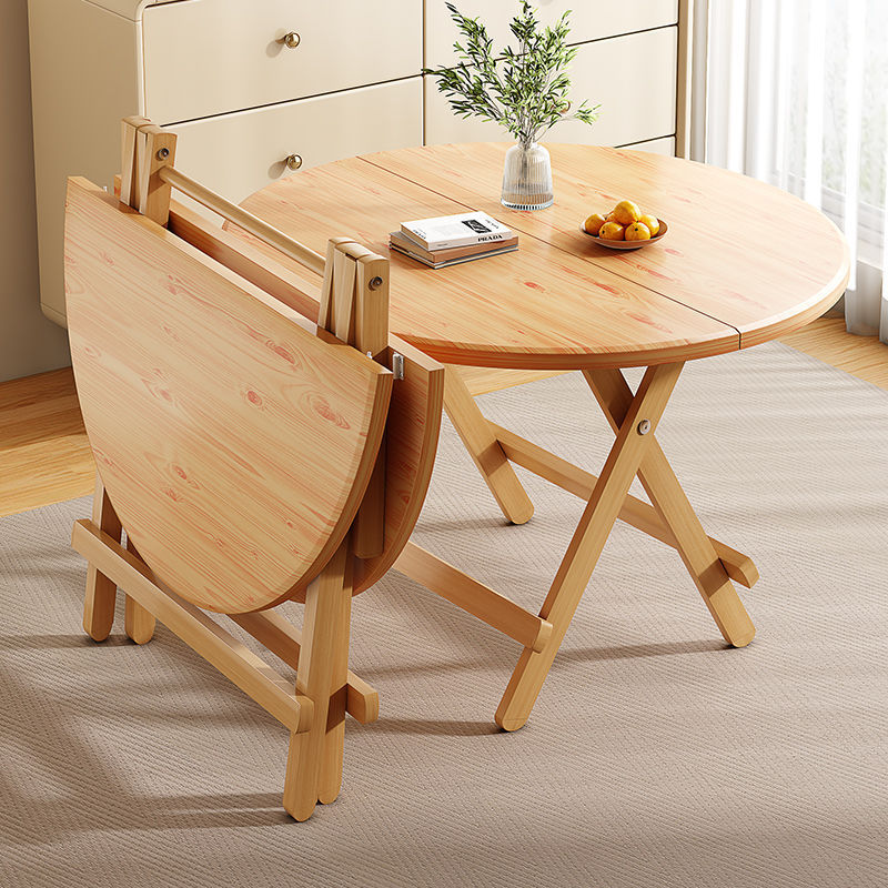Modern Round MDF & Steel Foldable Dining Table — Space-Saving, Stylish Addition for the Dining Room