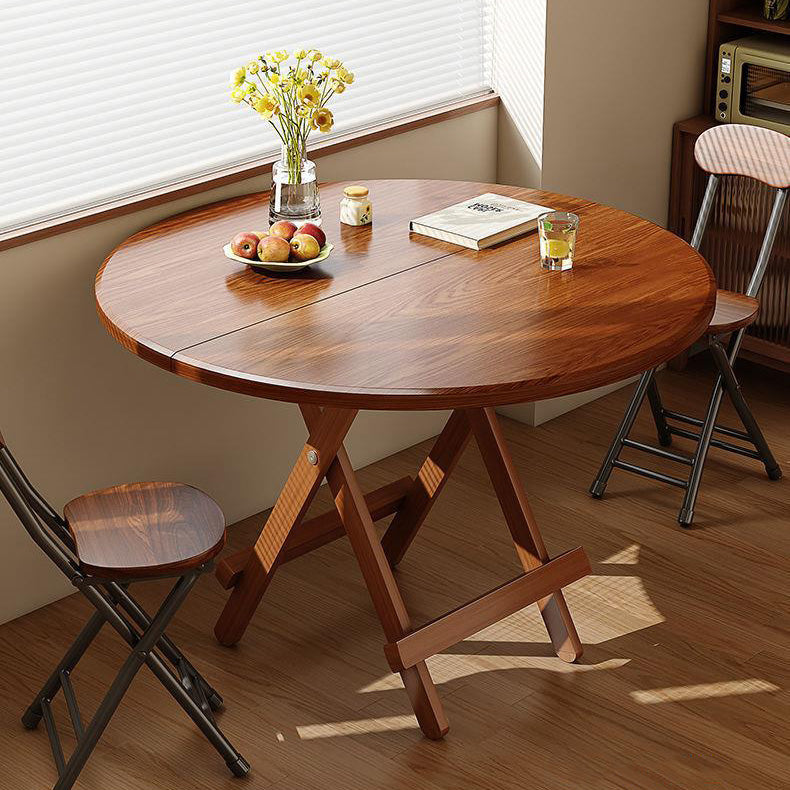 Modern Round MDF & Steel Foldable Dining Table — Space-Saving, Stylish Addition for the Dining Room