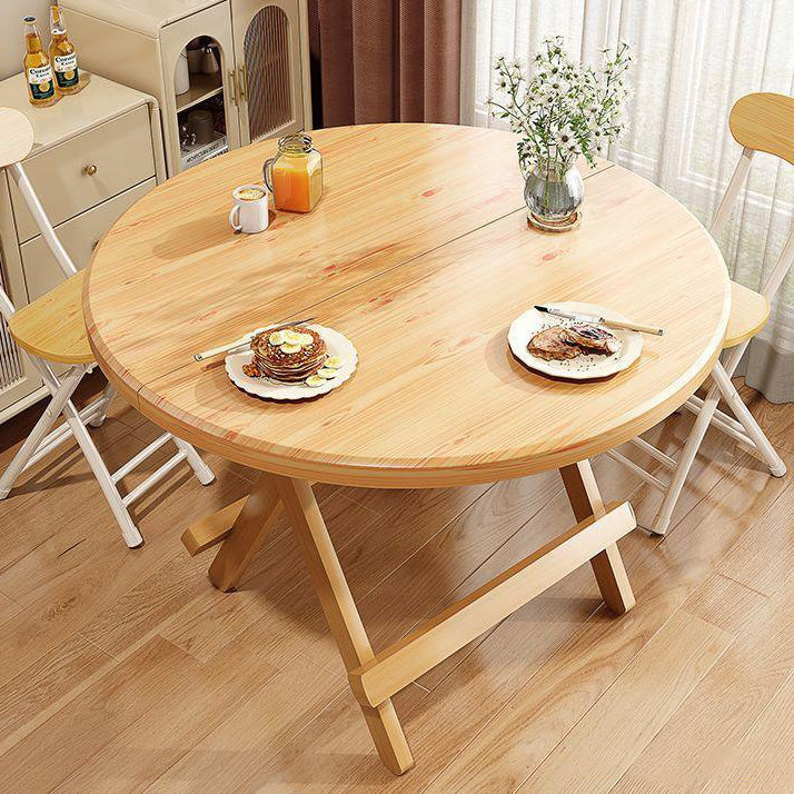 Modern Round MDF & Steel Foldable Dining Table — Space-Saving, Stylish Addition for the Dining Room